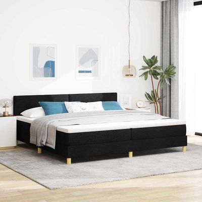 vidaXL Posteľ s pružinovým rámom s vankúšom Čierna 200 x 200 cm látka