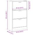 vidaXL Botník dymový dub 63x24x103 cm spracované drevo