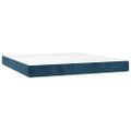 vidaXL Posteľný rám boxsping s matracom tmavomodrý 180x200 cm zamat