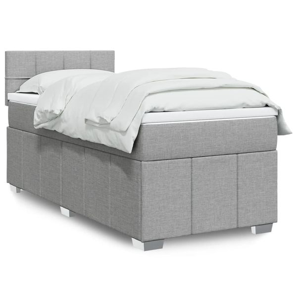 vidaXL Boxspring posteľ s matracom bledosivý 100x200 cm látka