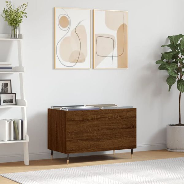 vidaXL Skrinka na platne hnedý dub 74,5x38x48 cm kompozitné drevo