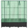 vidaXL Záhon s krytom na skleník ratanový vzhľad 120x40x123 cm