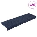 vidaXL Schodové rohože, samolepiace, 20 ks, 65x21x4 cm, antracitové, s obdĺžnikovým okrajom
