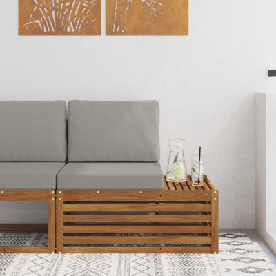 vidaXL Vonkajšia koncová pohovka s vankúšom Prírodná 91 x 63 x 73 cm