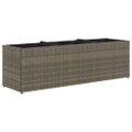 vidaXL Záhradné kvetináče 3 nádoby 2 ks sivé 105x30x32 cm polyratan