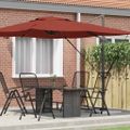 vidaXL Roma Parasol Červená 286 x 284 x 265 cm Hliník a polyester