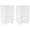 vidaXL Nočný stolík 2 pcs Biela 33,5 x 34,5 x 60 cm Kompozitné drevo