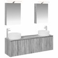 vidaXL Set kabinetov do kúpeľne 5 pcs Sivý Sonoma Kompozitné drevo