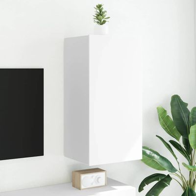 vidaXL TV nástenná skrinka s LED svetlami biela 40,5x35x80 cm