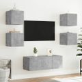 vidaXL TV nástenné skrinky s LED svetlami 2 ks betón.sivé 30,5x35x30cm