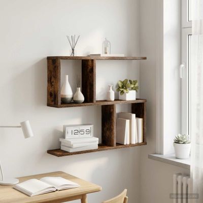 vidaXL Stenná polica Dymový dub 60 x 12 x 50,5 cm Kompozitné drevo