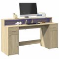 vidaXL Stôl s LED svetlami dub sonoma 160x55x91 cm kompozitné drevo