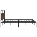 vidaXL Kovový posteľný rám bez matraca hnedý dub 200x200 cm