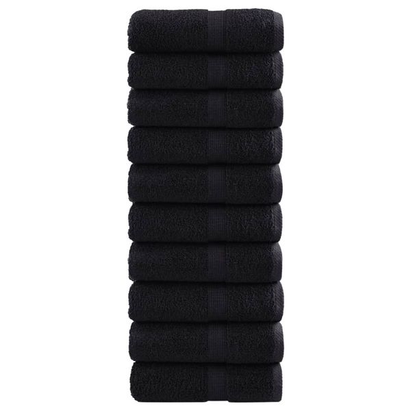 vidaXL Prémiové umývacie utierky SOLUND 10 ks čierne 30x30 cm 600 g/m²