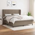 vidaXL Posteľný rám boxspring s matracom sivohned 160x200 cm látka