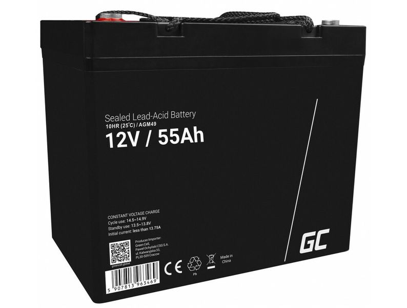 Green Cell AGM49 AGM bezúdržbová batéria Lead Acid 12V 55Ah