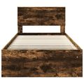 vidaXL Rám postele Dymová dub 100 x 200 cm Masívne borovicové drevo