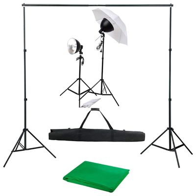 vidaXL Fotografické vybavenie s osvetlením a pozadím