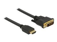 Adaptérový kábel - HDMI samec do DVI-D samec - 1 m - trojitý tieň - čierny - skrutkové svorky