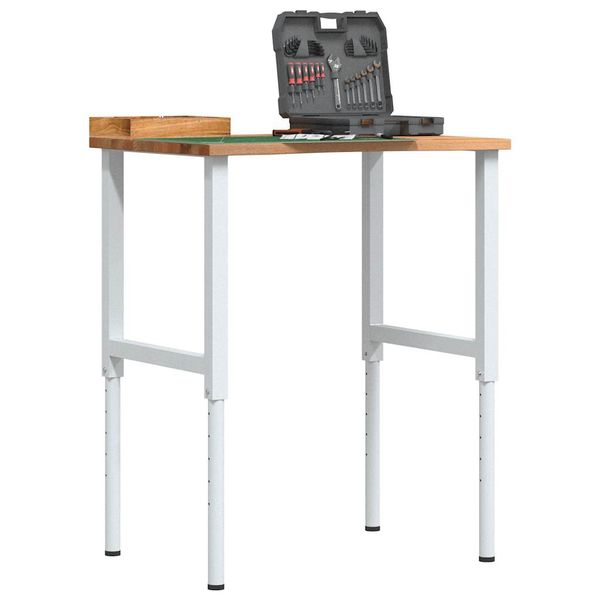 vidaXL pracovný stôl svetlohnedý 80x60x(71,5-98) cm masívny dub