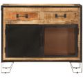 vidaXL Komoda 80x31x66 cm masívne surové mangovníkové drevo a kov