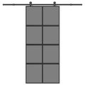 VidaXL posuvné dvere so sadou kovania 90x205 cm tvrdené sklo a hliník