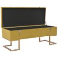 vidaXL Lavica s úložným priestorom 105 cm, horčicová, zamat