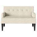 vidaXL Chesterfield lavica Krémová 112 x 65,5 x 75 cm Zamat