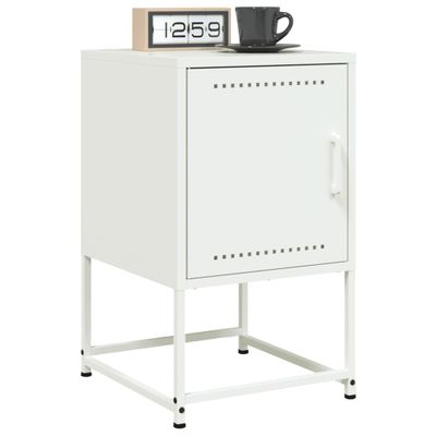 vidaXL Nočné stolíky 2 ks biele 36x39x60,5 cm oceľ