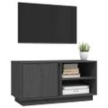 vidaXL TV skrinka sivá 80x35x40,5 cm masívna borovica