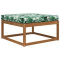 vidaXL Vankúš na vonkajšiu pohovku Polyester Vzor s listami 80 x 80 cm