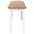 vidaXL Lavica 90 cm Biela masívna drevená guma
