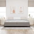 vidaXL Posteľ s pružinovým rámom Sivohnedá 200 x 200 cm látka