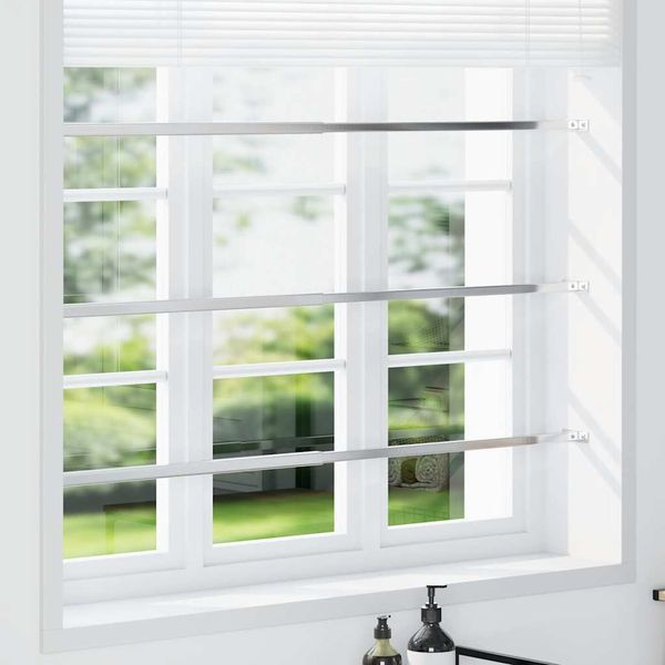 vidaXL Nastaviteľné bezpečnostné okenné lišty 3 ks 710 - 1200 mm
