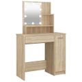 vidaXL Toaletný stolík s LED dub sonoma 86,5x35x136 cm