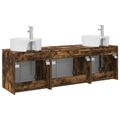vidaXL Set kabinetov do kúpeľne 3 ks Dymový dub 49,5 x 44,5 x 65 cm
