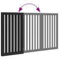 vidaXL Brána pre psa skladacia 3 panely čierna 150 cm topoľové drevo