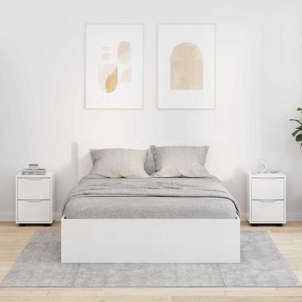 vidaXL Nočné stolíky 2 pcs Vysoký lesk bielej 30,5 x 30 x 43 cm