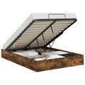 vidaXL Otomanový posteľný rám s úložiskom Údený Dub 203 x 150 x 25 cm