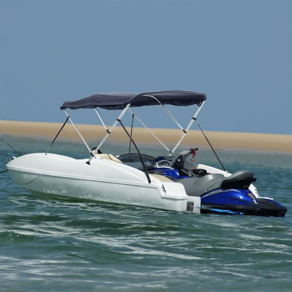 vidaXL Strieška Bimini s 3 oblúkmi a stenami 183x(185-198)x137 cm