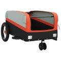 vidaXL Vozík za bicykel, čierno oranžový 30 kg, železo