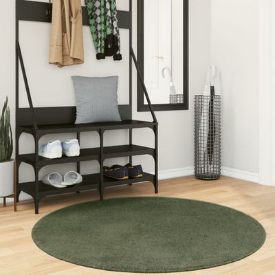 vidaXL Koberec HUARTE krátky vlas mäkký umývateľný lesný zelený Ø120cm