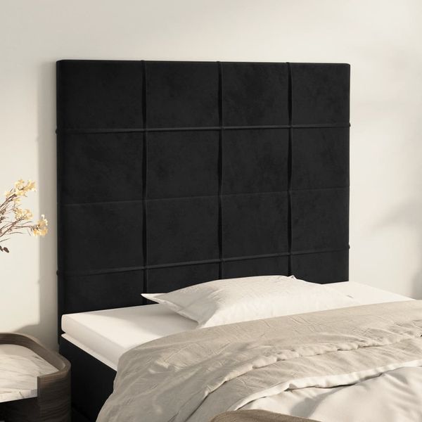 vidaXL Čelo postele čierne 90x5x118/128 cm zamatové