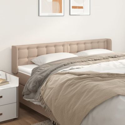 vidaXL Čelo postele so záhybmi kapučínové 183x16x78/88 cm umelá koža