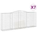 vidaXL Oblúkové gabiónové koše 7ks 400x50x160/180cm pozinkované železo
