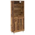 vidaXL Highboard Staré drevo 69,5 x 34 x 180 cm Kompozitné drevo