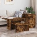 vidaXL Konzolový stôl Dymová dub 91,5 x 35 x 38,5 cm Kompozitné drevo