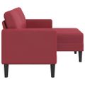 vidaXL 2-miestna pohovka s ležadlom v tvare L, vínovo červená 125 cm, umelá koža