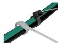 Káblová sťahovacia páska - s plochou hlavou - 11 cm - čierna, priehľadná (balenie 100)