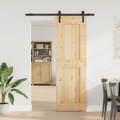 vidaXL Posuvné dvere NARVIK Prírodná a čierna 70 x 210 cm (152,5 cm)